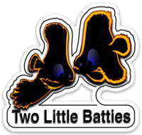 Two Little Fishies Two Little Batties Sticker adesivo logo