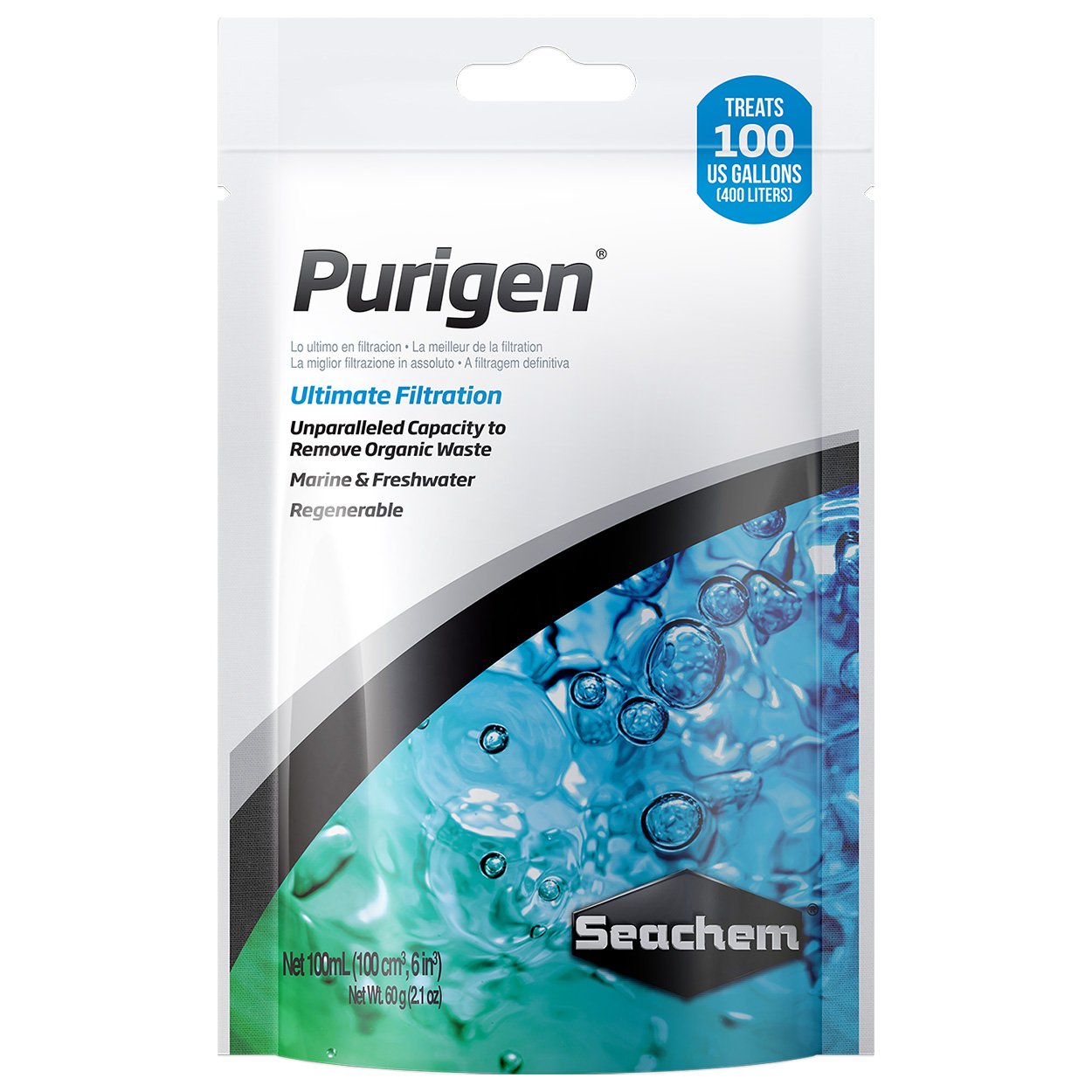 Seachem Purigen resina 100 ml acqua limpida rigenerabile