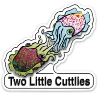 Two Little Fishies Merch Two Little Cuttlies sticker acquario