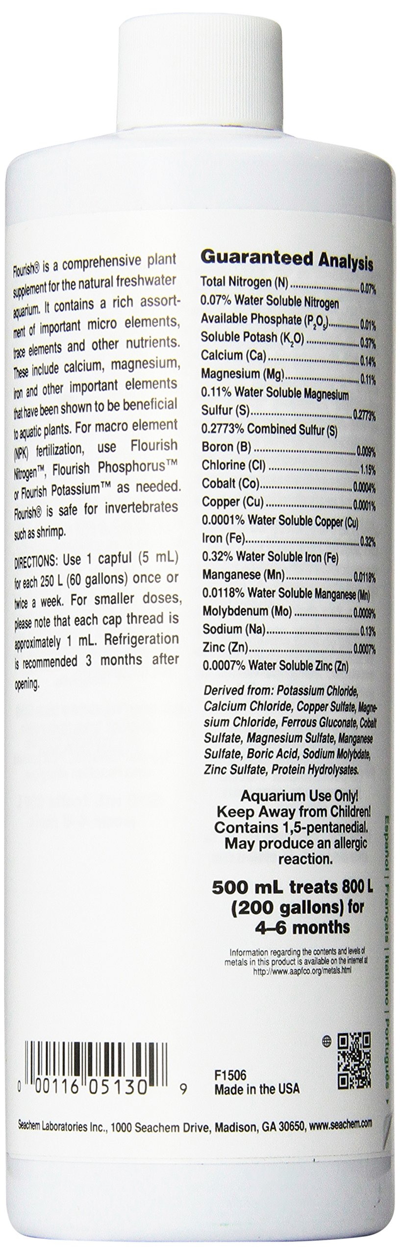 Seachem Flourish fertilizzante piante acquario 500 ml completo
