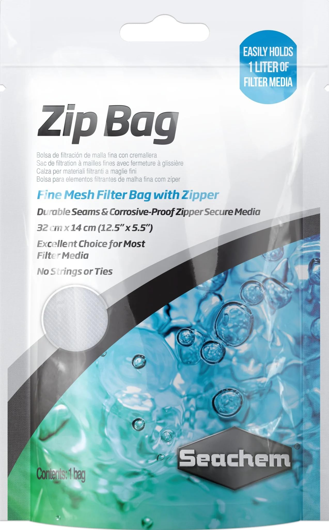 Seachem Borsa filtro zip rete 12x5 cm carbone
