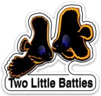 Two Little Fishies Two Little Batties Sticker adesivo logo