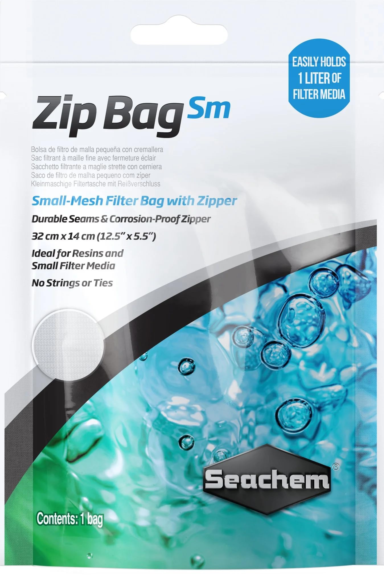 Seachem Borsa filtro zip rete 12x5 cm carbone