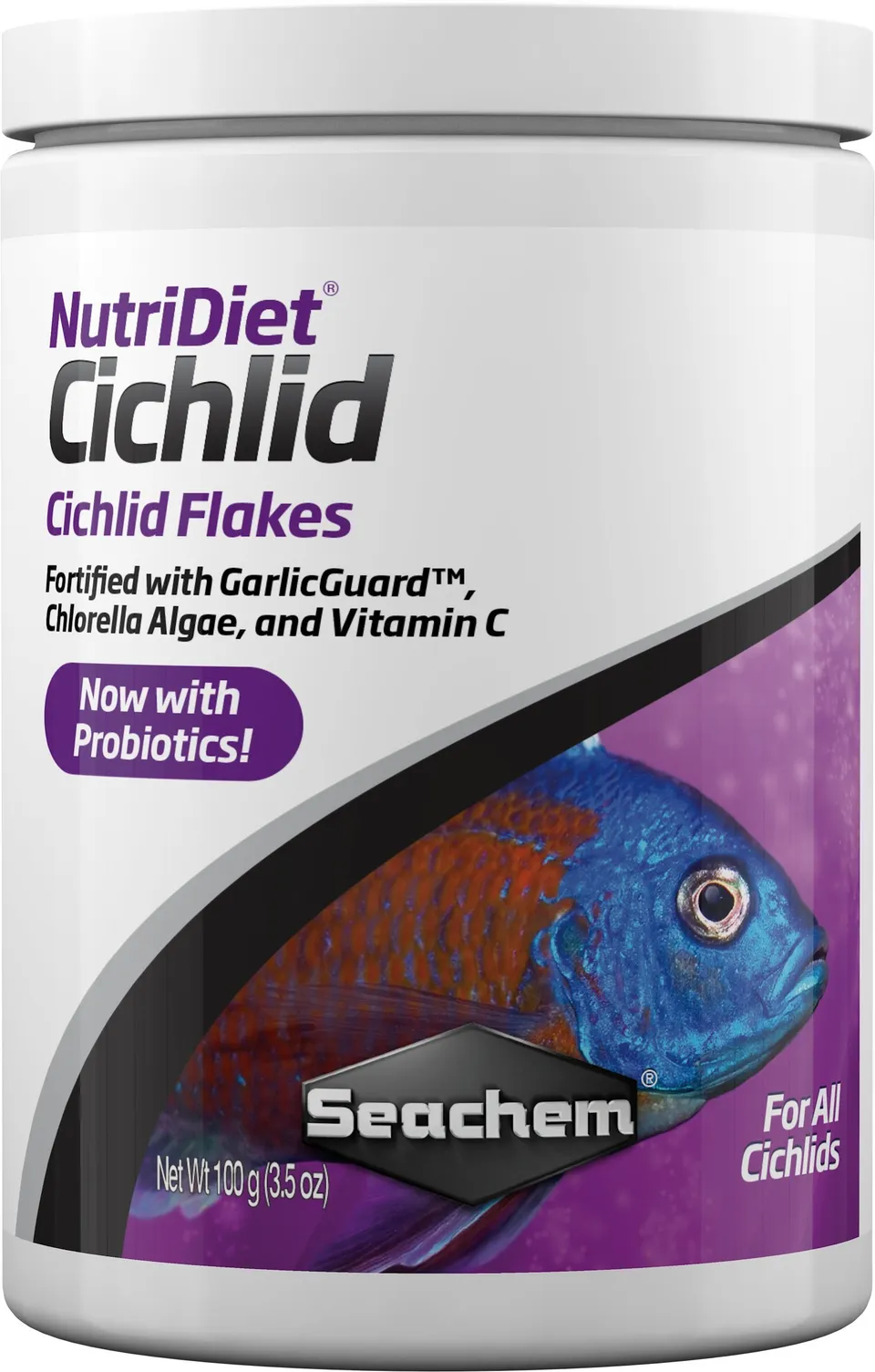 Seachem NutriDiet Cichlid Flakes mangime fiocchi 99 g aglio