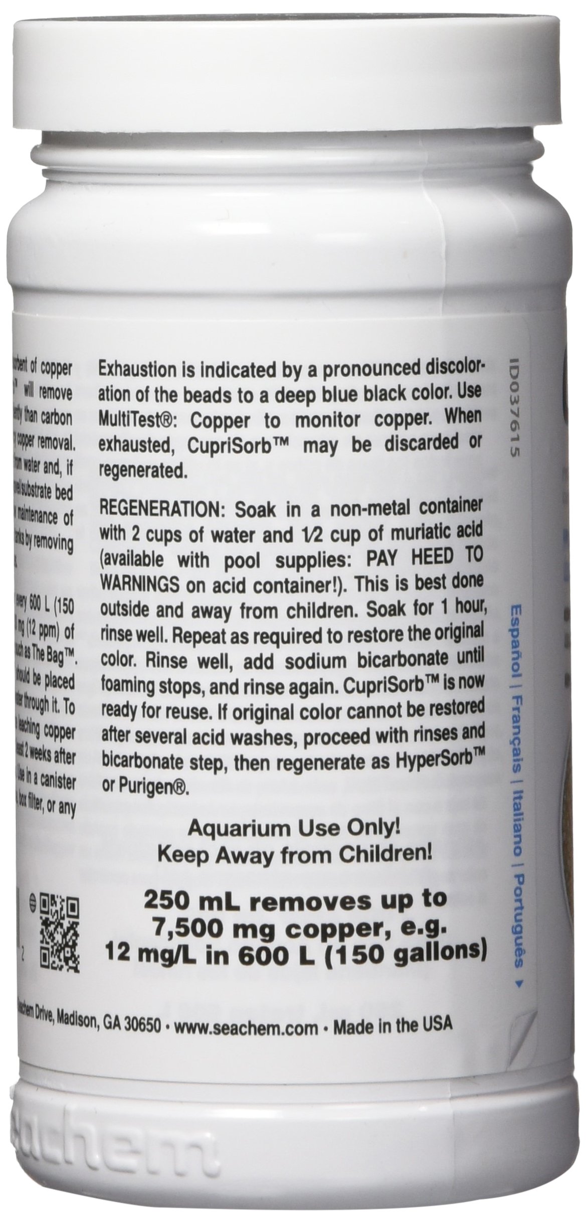 Seachem CupriSorb resina filtrante 250 ml anti rame