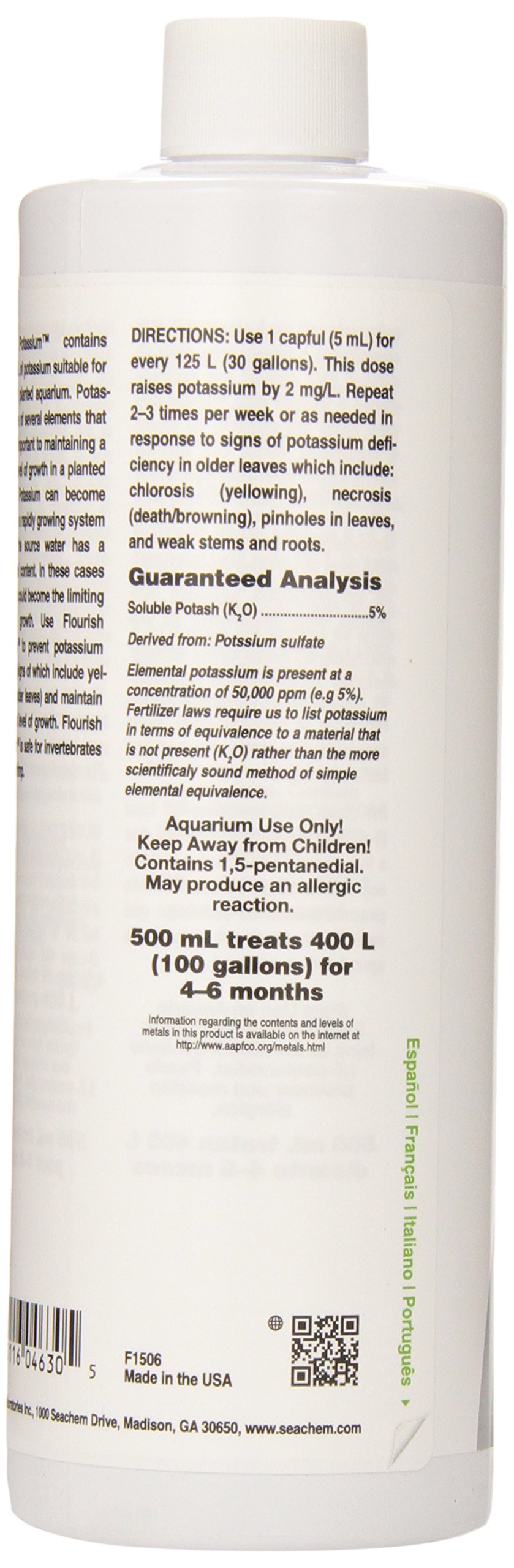 Seachem Flourish Potassium fertilizzante 500 ml potassio
