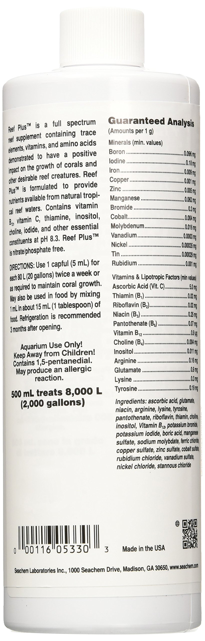 Seachem Reef Plus Integratore Reef Liquido Vitamine Coralli