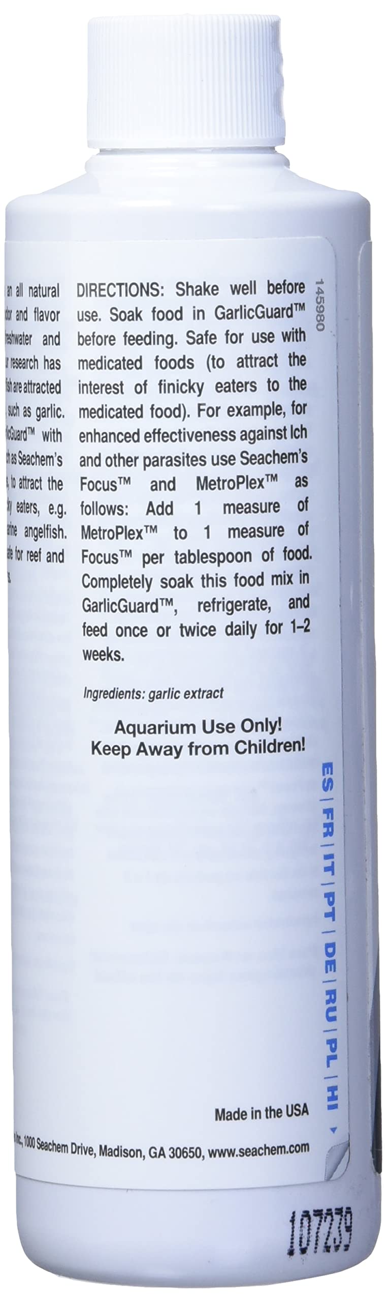 Seachem GarlicGuard 250 ml attrattivo aglio appetito pesci