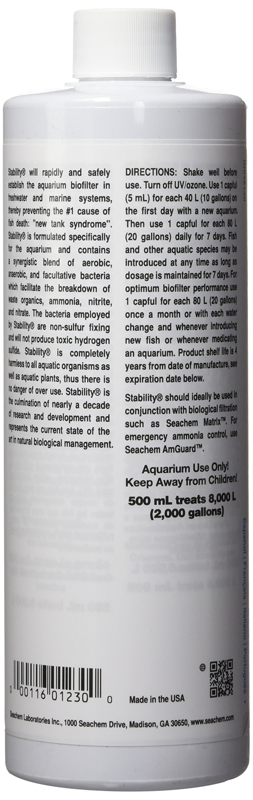 Seachem Stability conditioners batteri acquario 500 ml