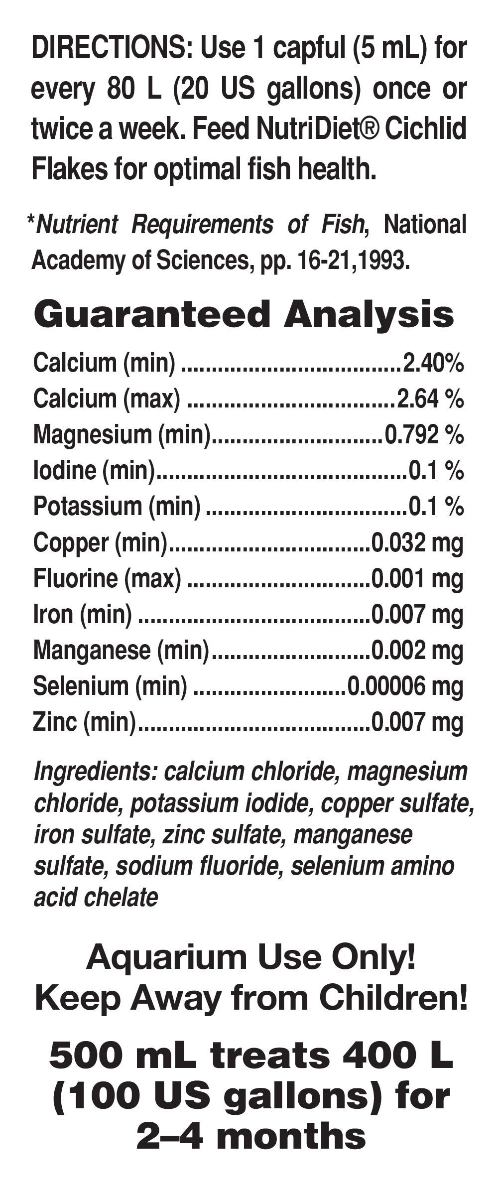 Seachem Cichlid Trace condizionatore 500 ml oligoelementi