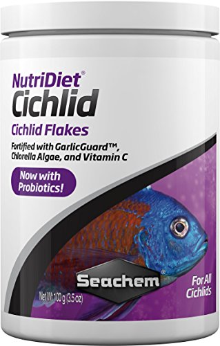 Seachem NutriDiet Cichlid Flakes mangime fiocchi 99 g aglio
