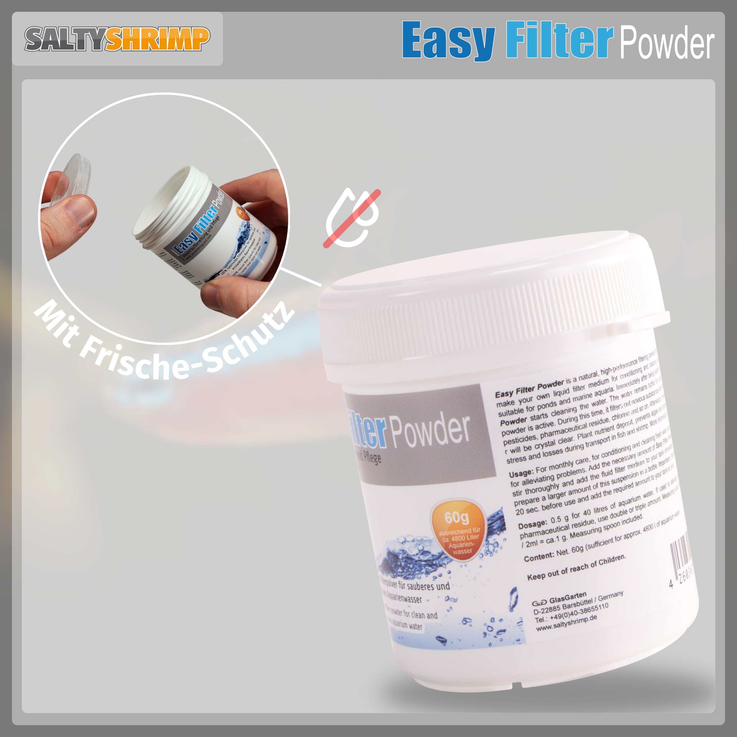 SaltyShrimp Easy Filter Powder 60 g filtro liquido cloro