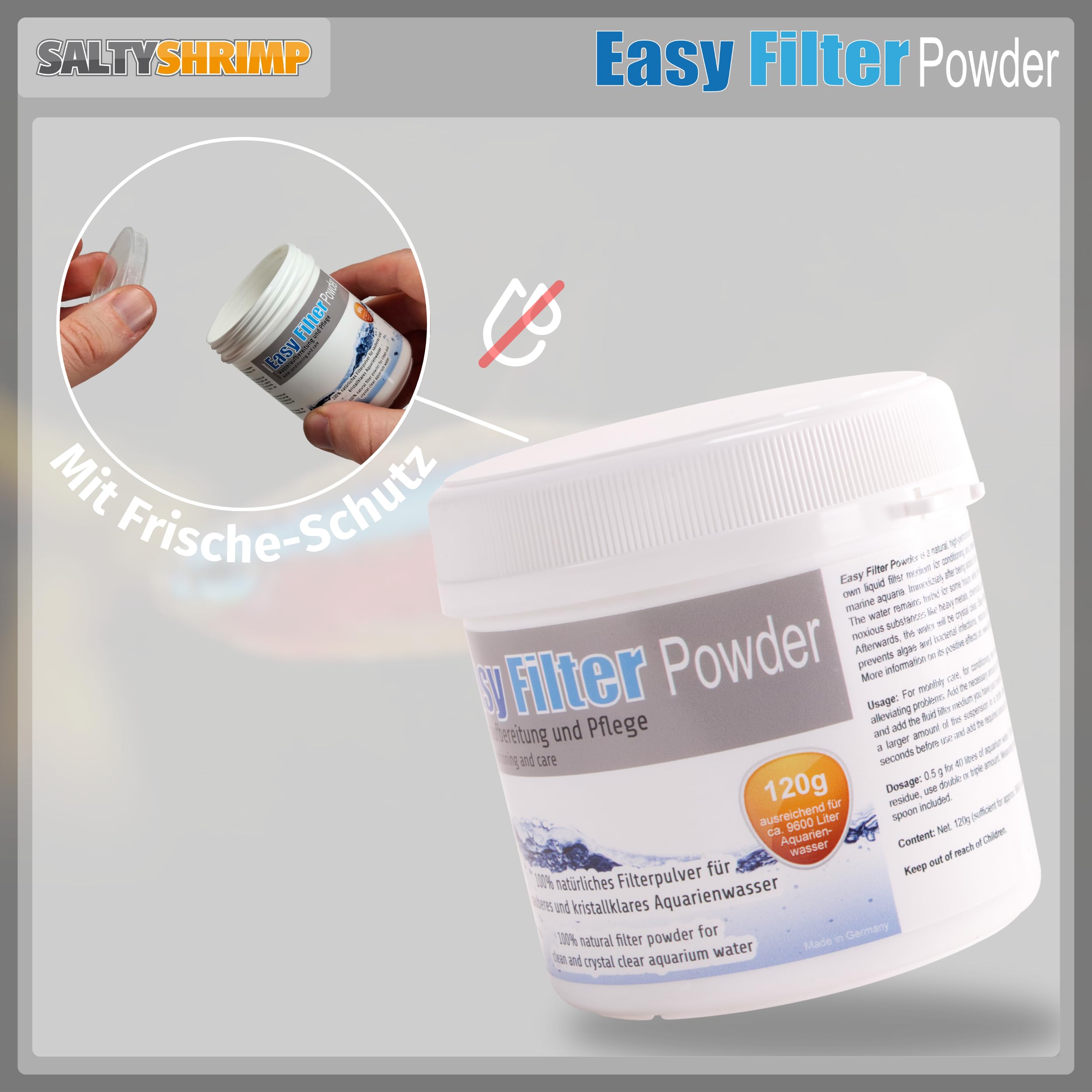 SaltyShrimp Easy Filter Powder 120 g filtro liquido cloro