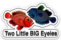 Two Little Fishies Big Eyeies sticker adesivo 1 pz