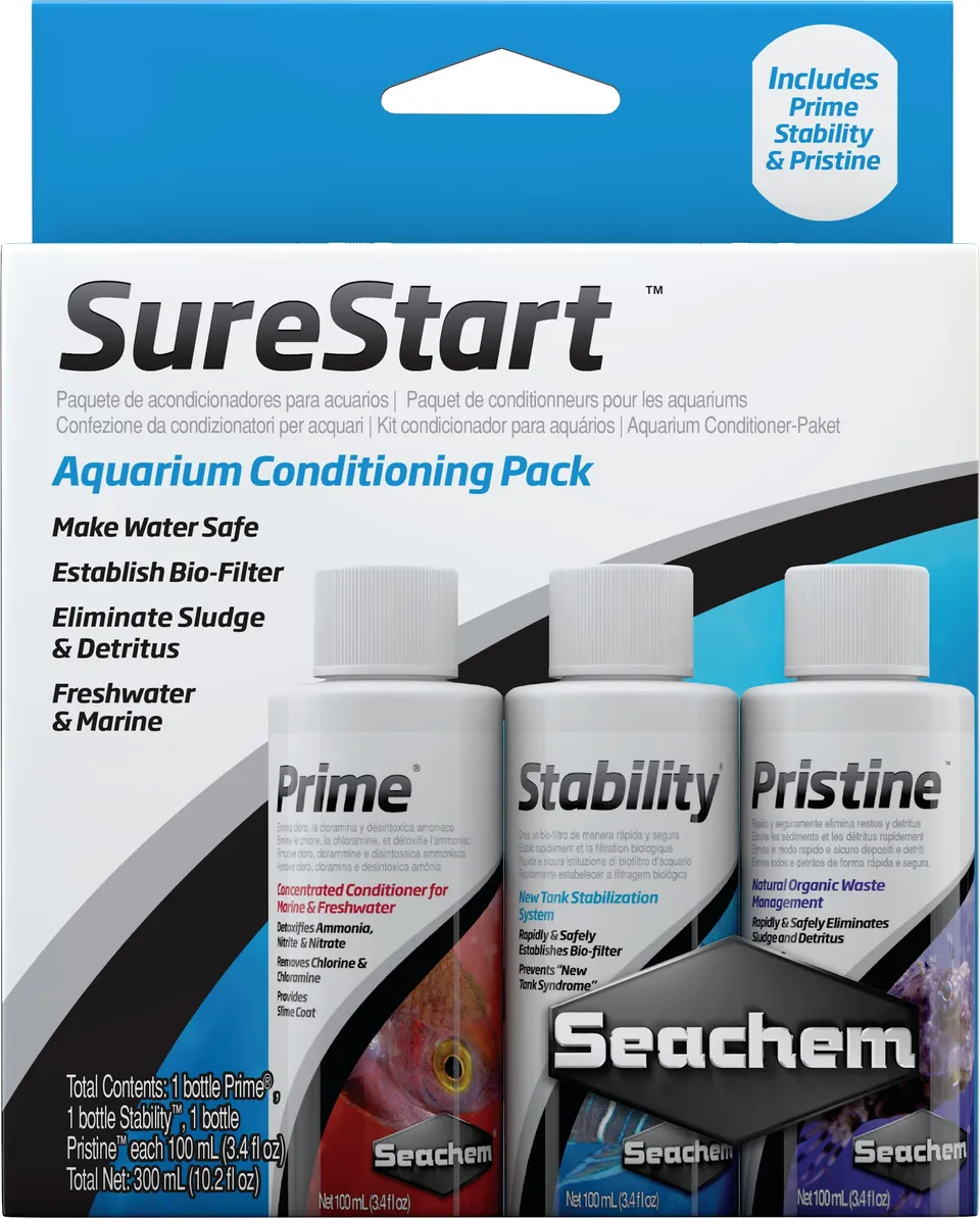 Seachem Conditioners Sure Start Kit 3x100ml Prime acqua