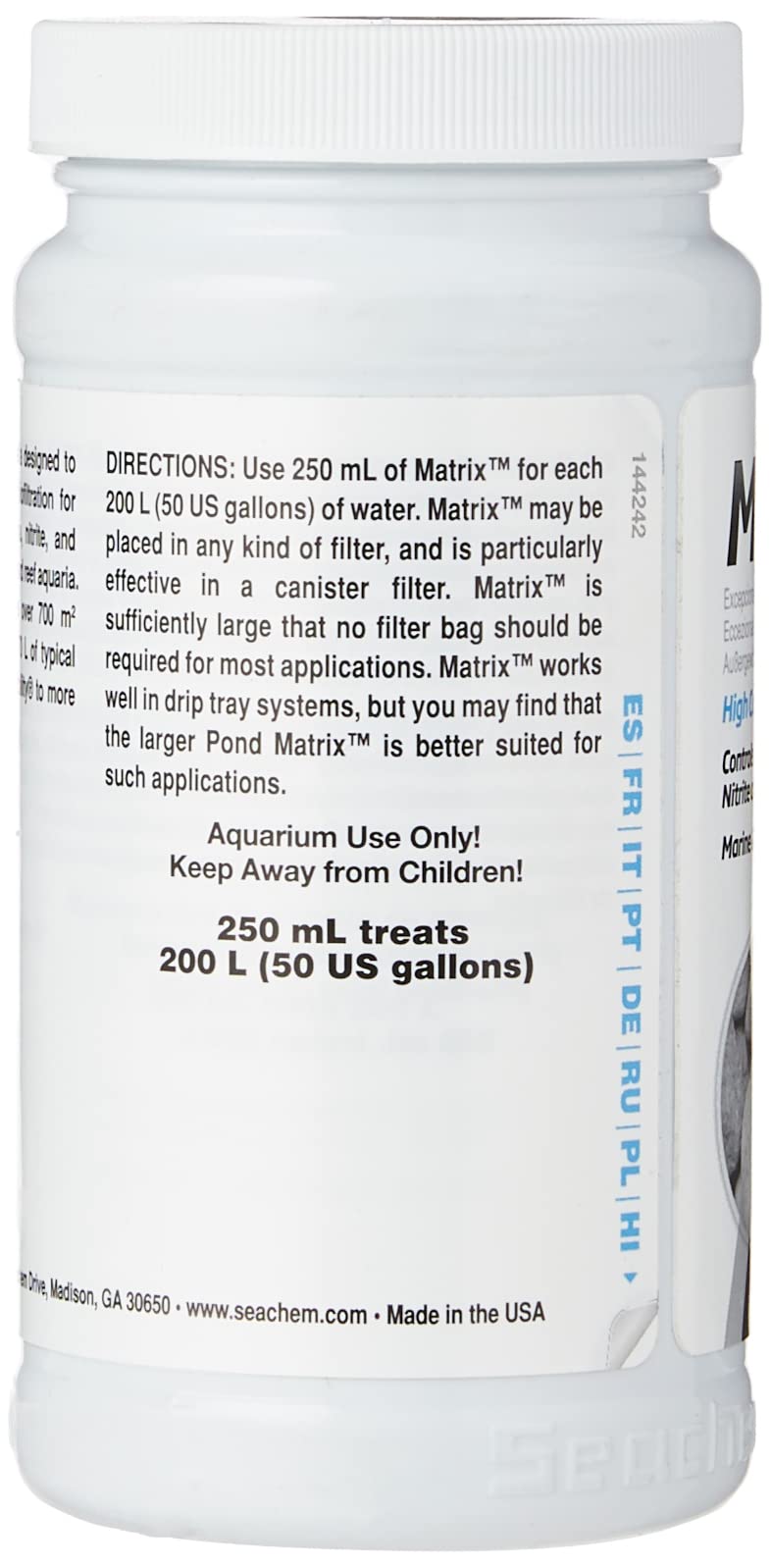 Seachem Matrix Filtro Biologico 250 ml Dolce Marino