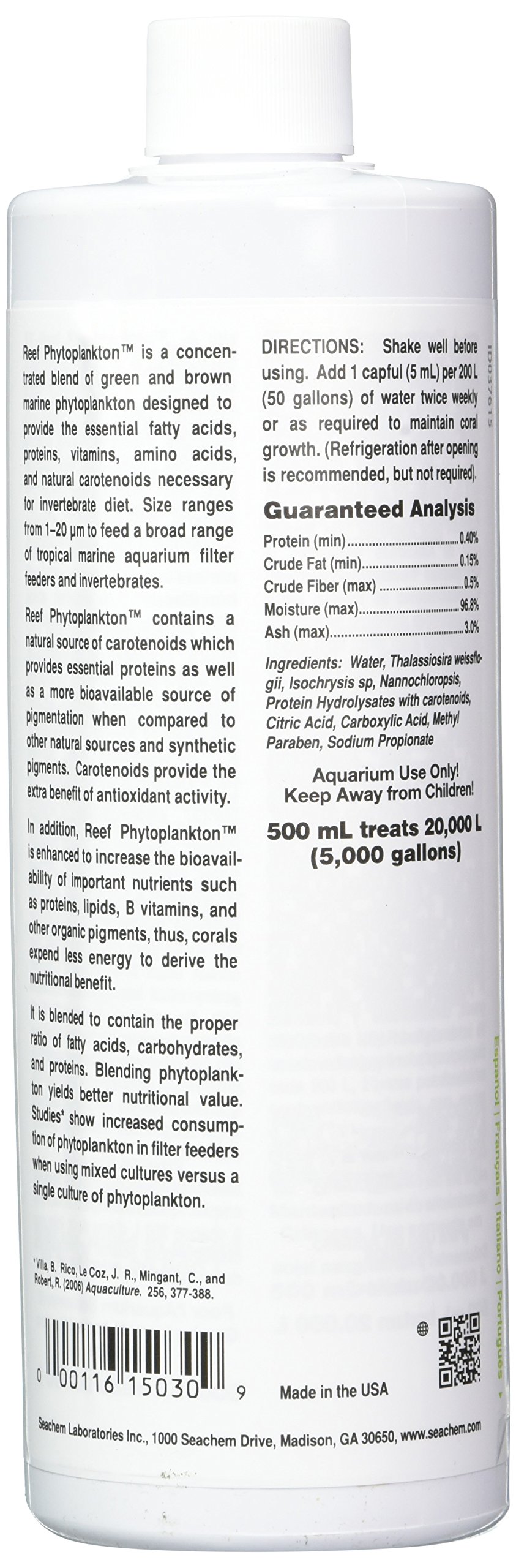 Seachem Reef Phytoplankton Mangime Coralli 500 ml