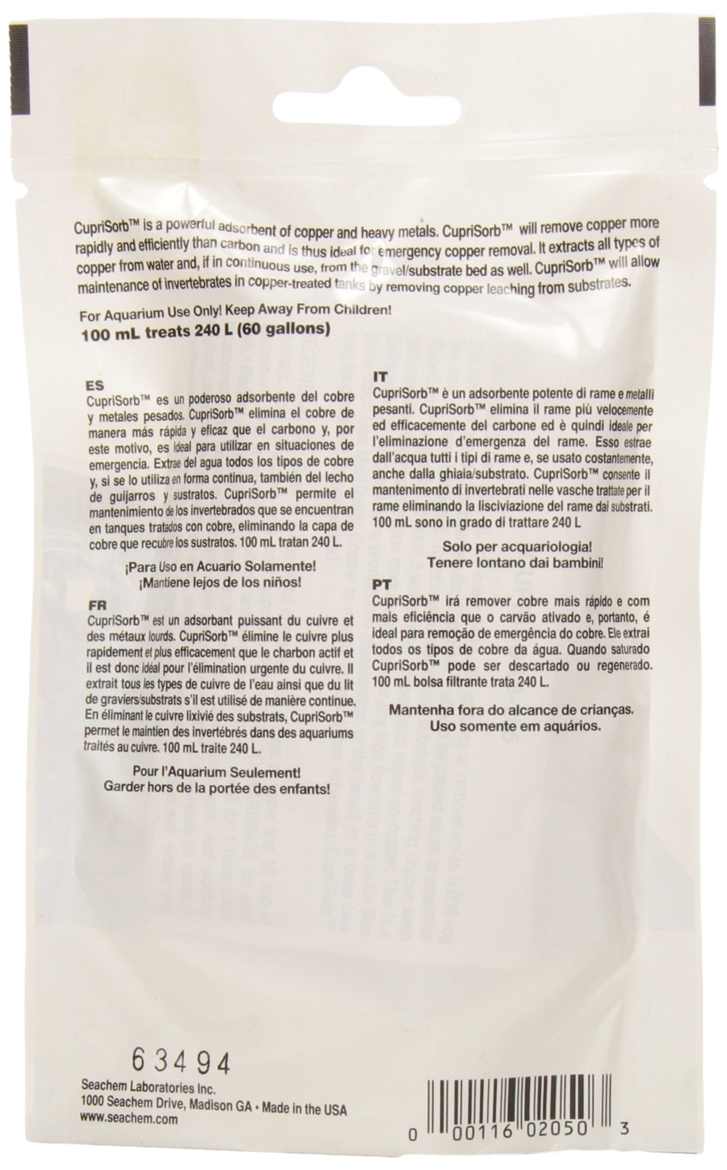 Seachem CupriSorb resina anti rame 100 ml metalli pesanti